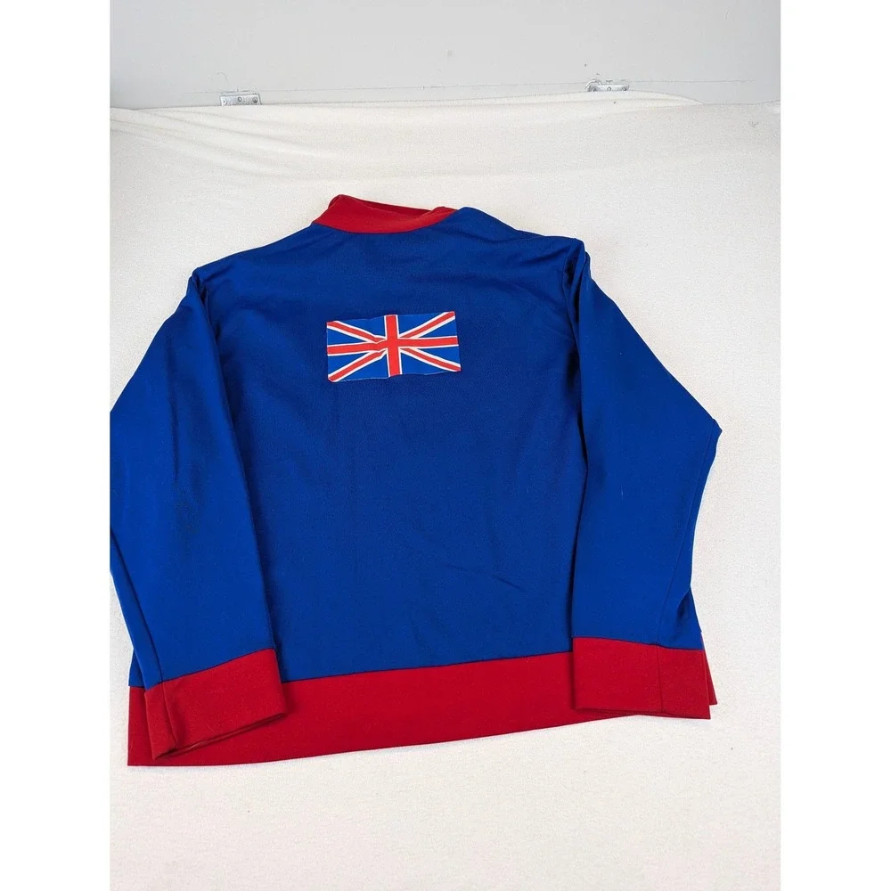 Blue Red Union Jack‎ Track Jacket Full Zip Mens Size L Made in USA VTG Full Zip